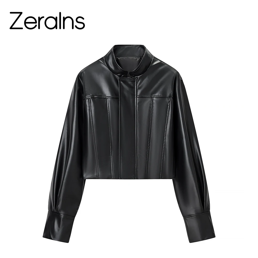ZERAINS Autunno e inverno nuovi abiti da donna personalità della moda versatile pendolarismo quotidiano, semplice giacca corta in pelle