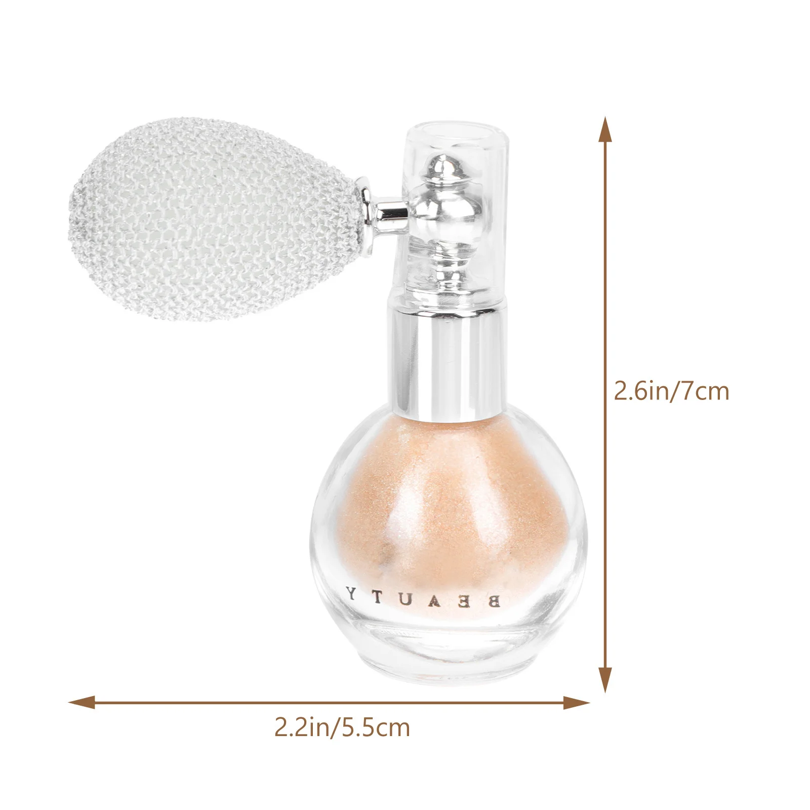 สเปรย์ไฮไลท์เตอร์แต่งหน้าอเนกประสงค์แบบผงกลิตเตอร์สีทอง ขวดสวยงาม พกพาสะดวกสำหรับงานแต่งงาน งานพรอม และบนเวที