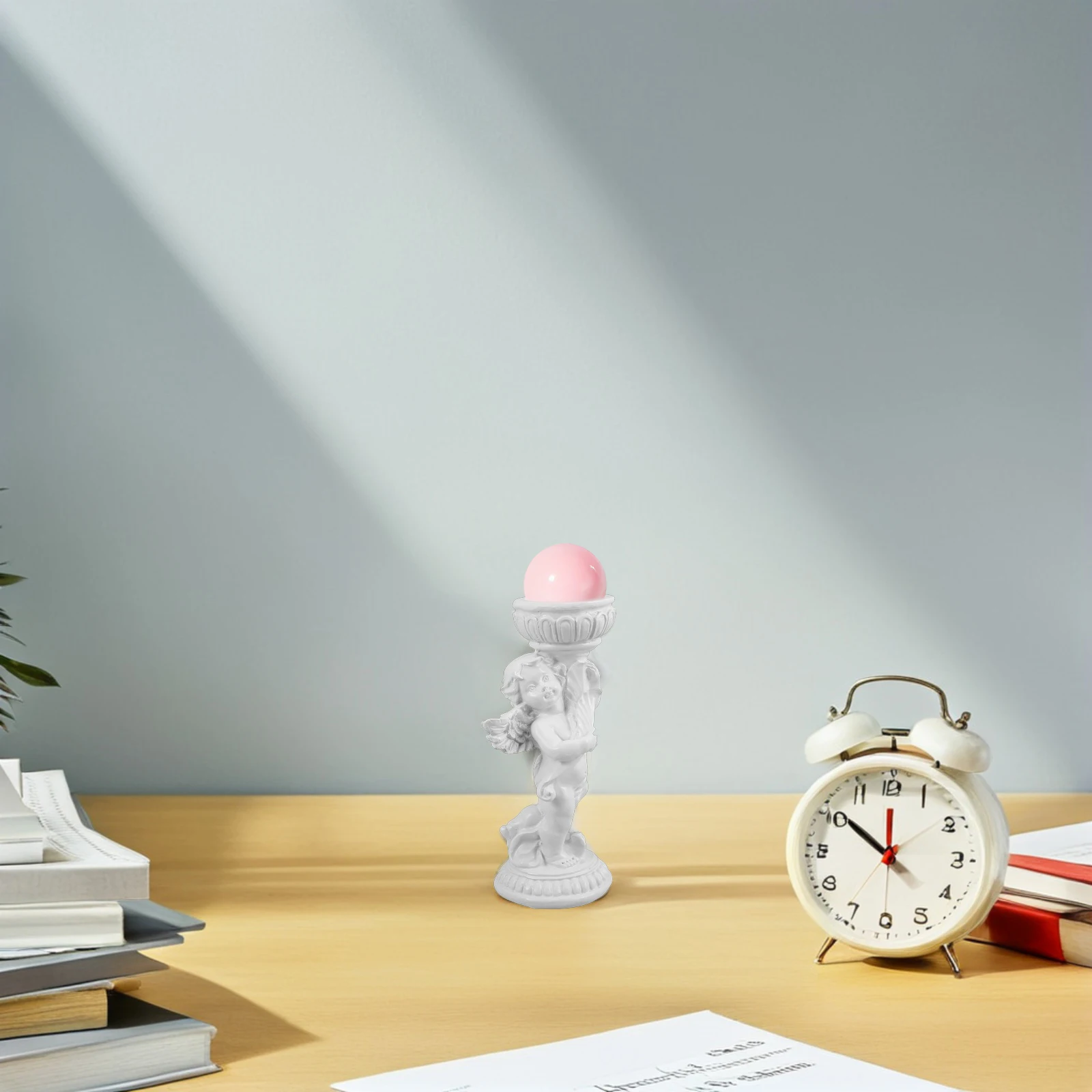 

Decorative Ball Base Display Indoor Pillar Stand Roman Column Pedestal Durable Resin Material Spherical Design European