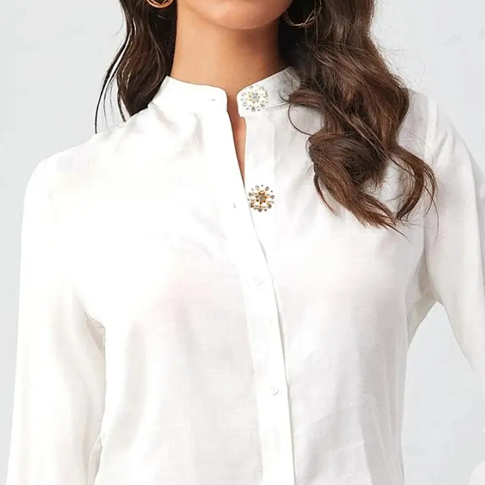 1pcs Rhinestone Button Fashion Round Alloy Shirt Decoration Copper DIY Clothing Craft Wedding Accessory Embellishment Ornament