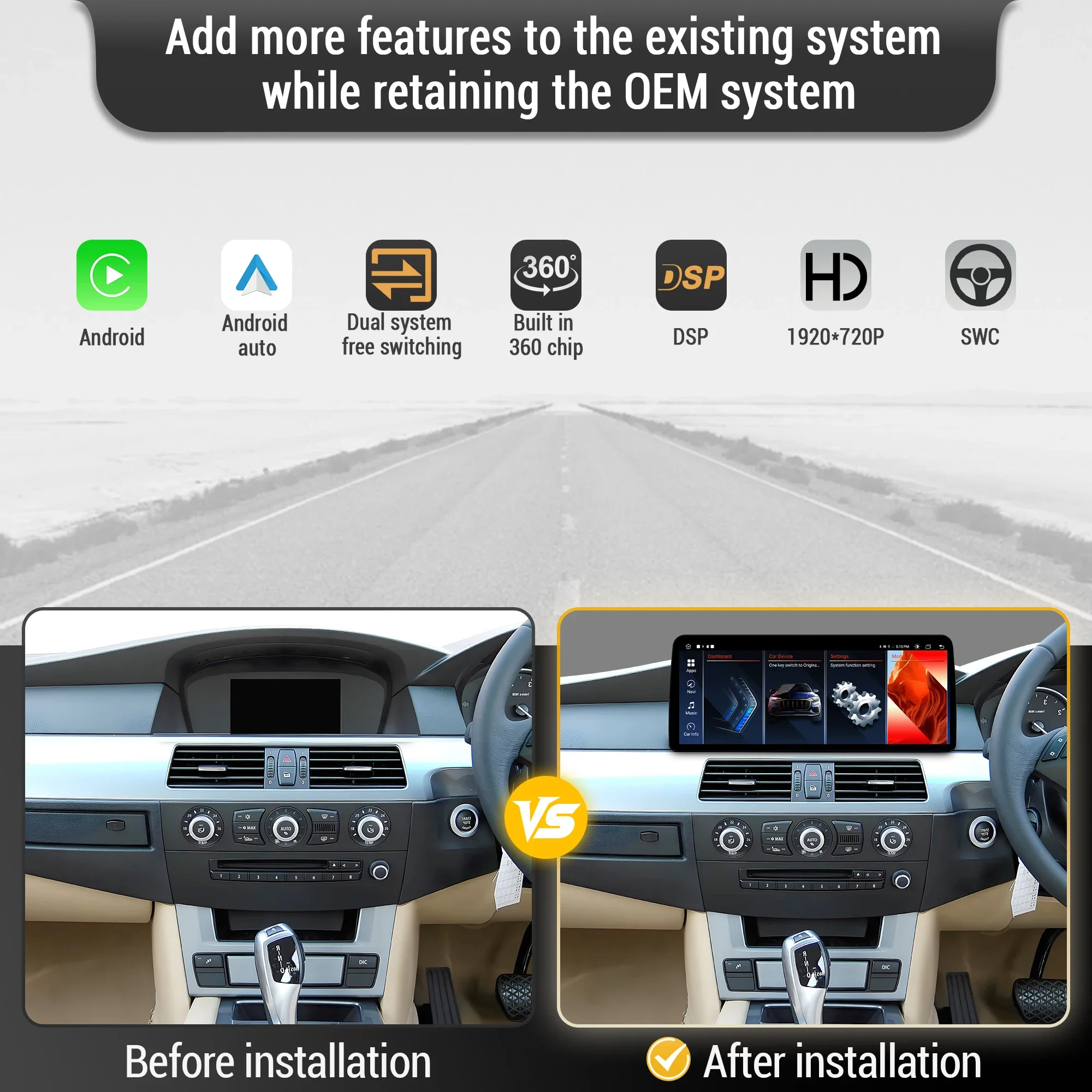 12.3 inch Right Hand Drive Android 13 For BMW 3 series E90 E91 E92 E93 2007-2012 Car Radio Carplay Snapdragon 680 Touch Screen