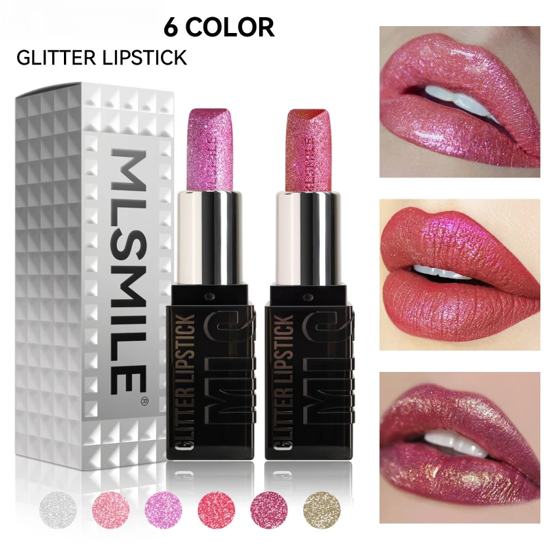 أحمر شفاه فلاش دايموند معدني بيرليسسينت غير لاصق كوب مرطب ومرطب أحمر شفاه غير لامع مكياج #1