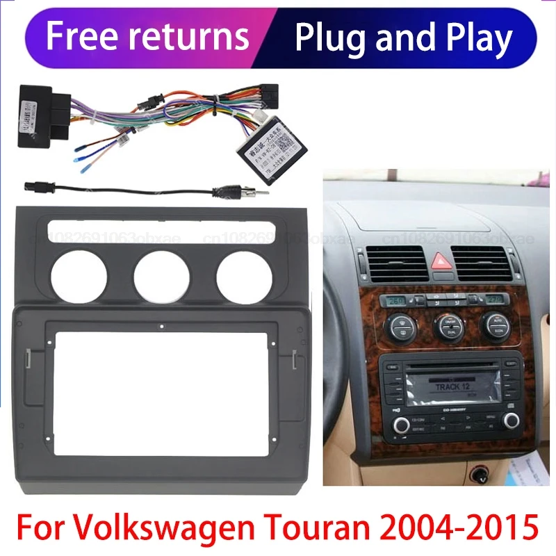 9/10 Inch Car Radio Frame Kit For Volkswagen Touran 2004 2005 2006 2007 2008 Auto Stereo Center Console Holder Fascia Trim Bezel