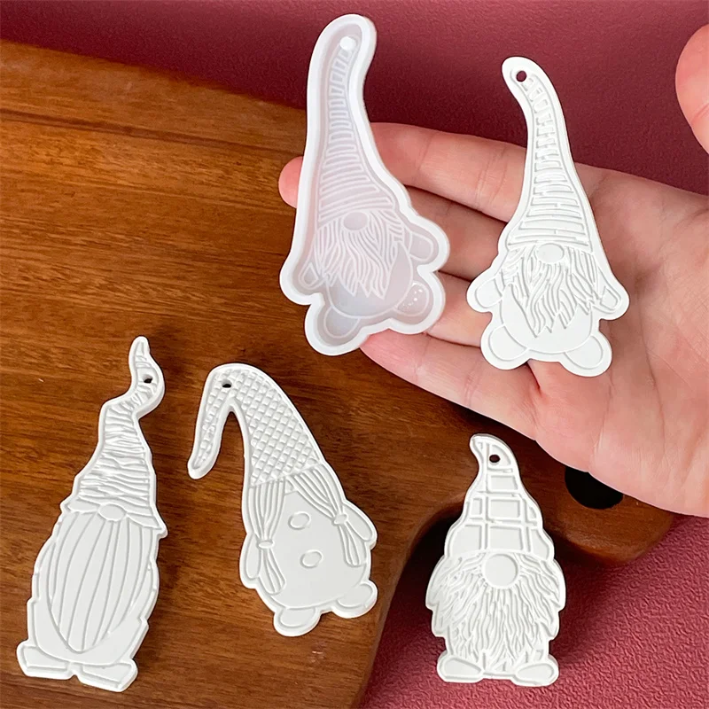 Dwarf Silicone Mold DIY Christmas Easter Handmade Cement Gypsum Epoxy Resin Mold Keychain Christmas Tree Pendant Decoration