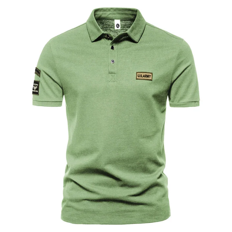 New Summer Men Short Sleeve Polo T-shirts Loose Embroidered Polo Shirt Sport Lapel Quick-dry Top