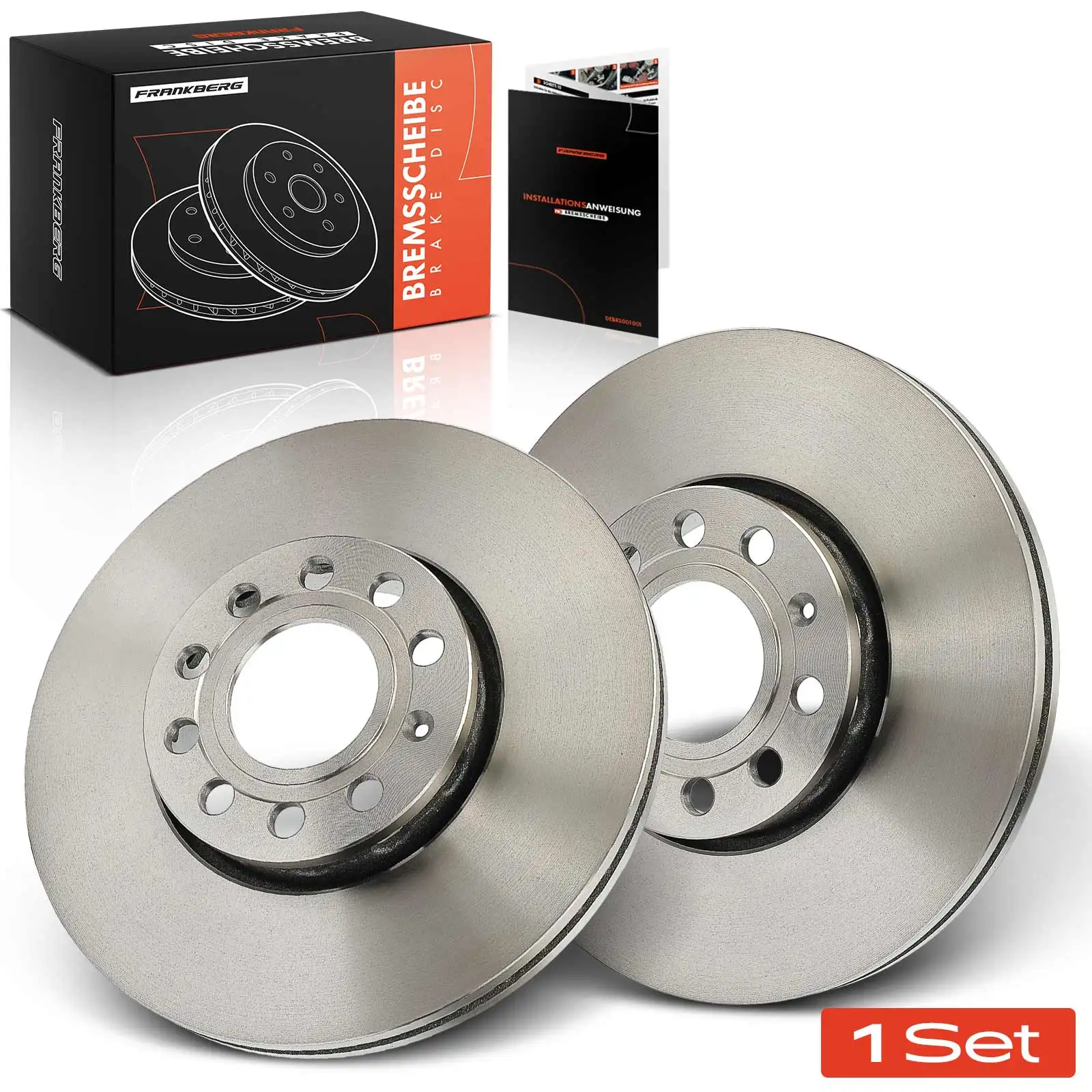 Frankberg 2x Remschijven Vooras voor Audi 100 Avant A4 Cabriolet A6 Seat Exeo ST Skoda Superb I 4A0615301D 4A0615301C
