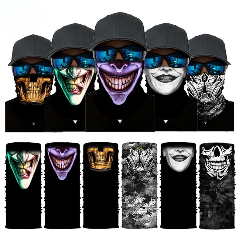 Bicycle Bandana Scarf Seamless Tactical Neck Covers Cycling Ski Face Mask Balaclava for Men Motorcycle Snowboard Halloween Decor image 2