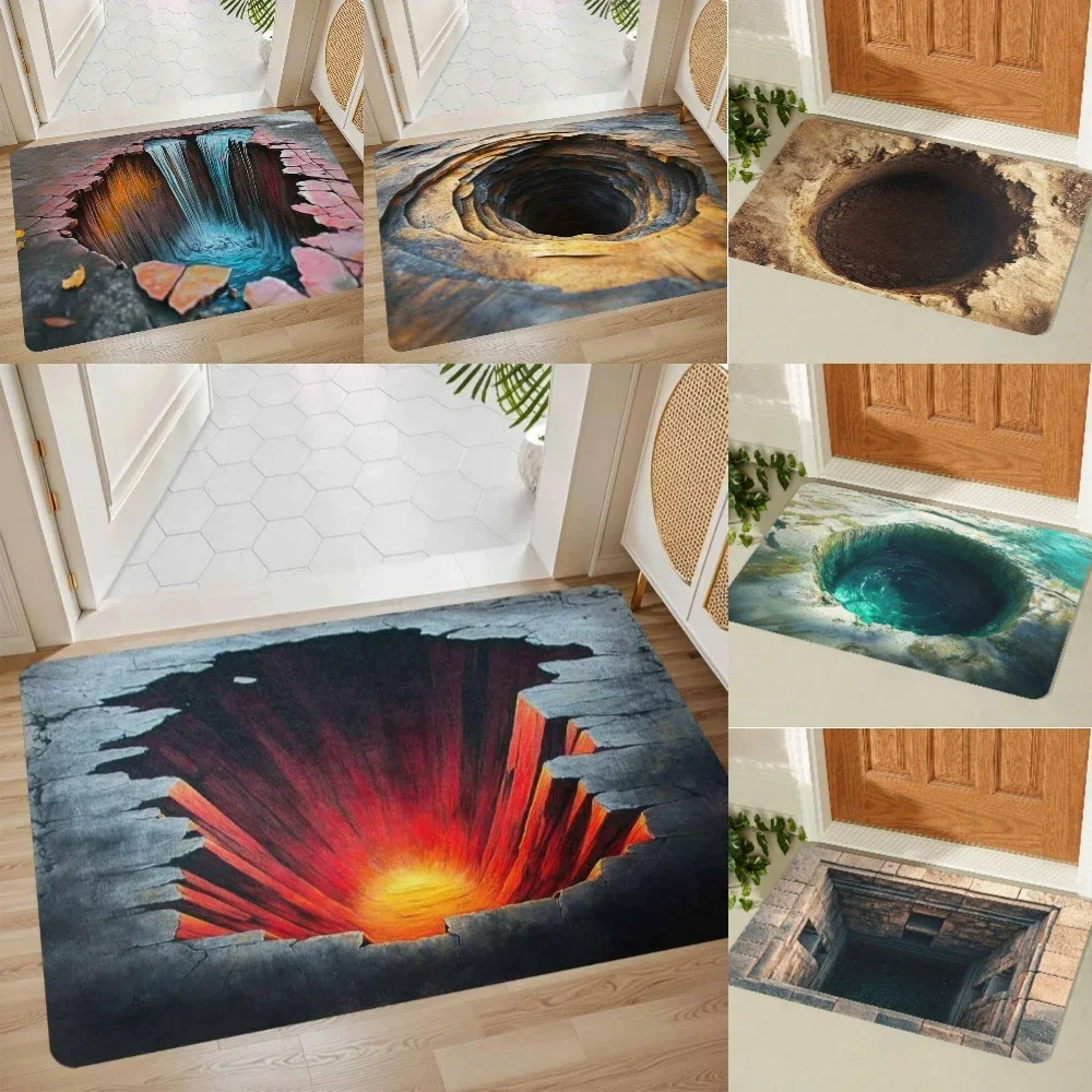 3D Illusion Depth Welcome Mat Non Slip Entrance Rug Living Room Bedroom Kitchen Anti Dust Durable Floor Carpet Doormat