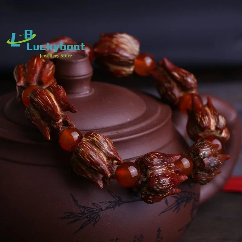 National Style Dripping Lotus Bodhi Bracelet Natural Bodhi Bead Bracelet Men and Women Jewelry Wholesale
