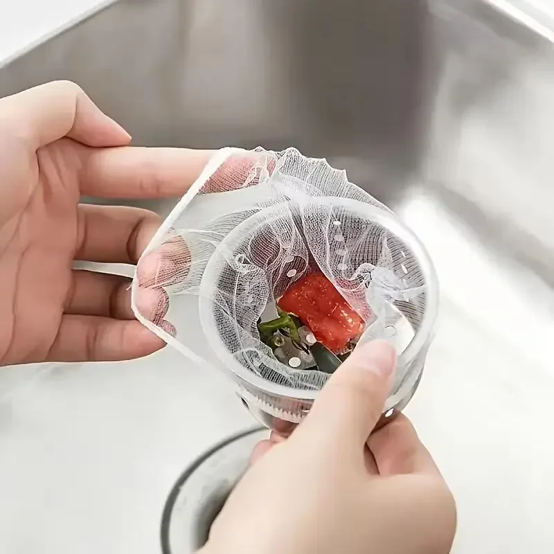 100/500pcs Disposable Sink Filter Mesh Bags Kitchen Sink Strainer Drain Hole Anti-blocking Garbage Bag Cleaning Strainers Net