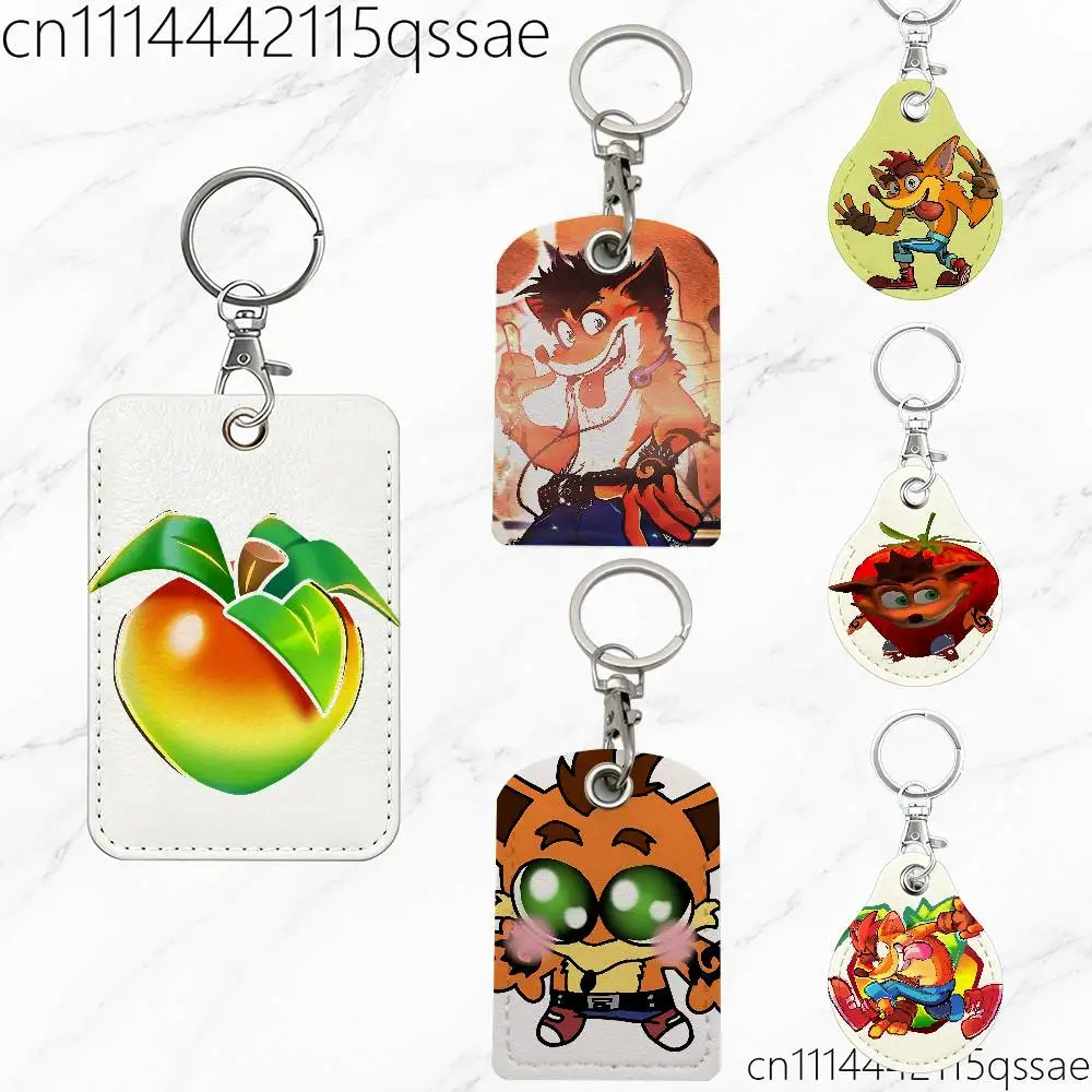 FOR Crash Bandicoot Fox For AirTag Case Card Sleeve Holder ID Credit Bank Access Keychain For Air Tag Shell
