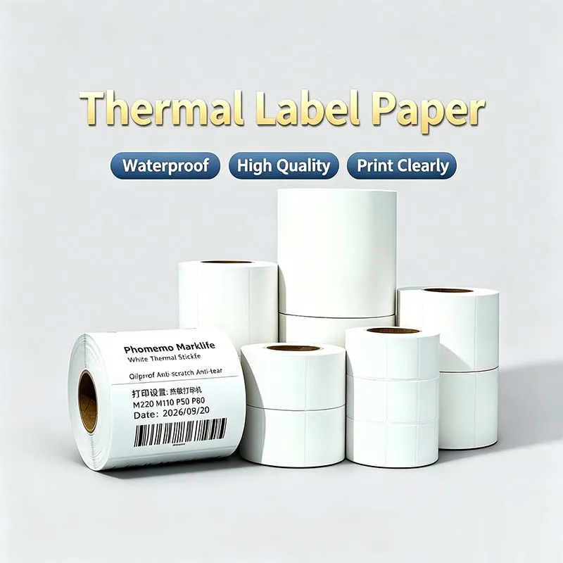 3PK Thermal Label Paper Roll 40x30mm 50x30mm 40x60mm Adhesive Waterproof Sticker For Printer Phomemo M220 M110 Marklife P50 P80