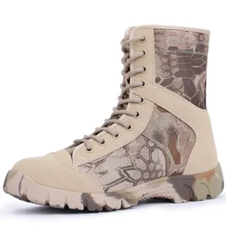 Tactical Men Boots Special Force Leather Waterproof Desert Combat Men Ankle Boots Work Shoes Plus Size Hiking Shoes Boots Men