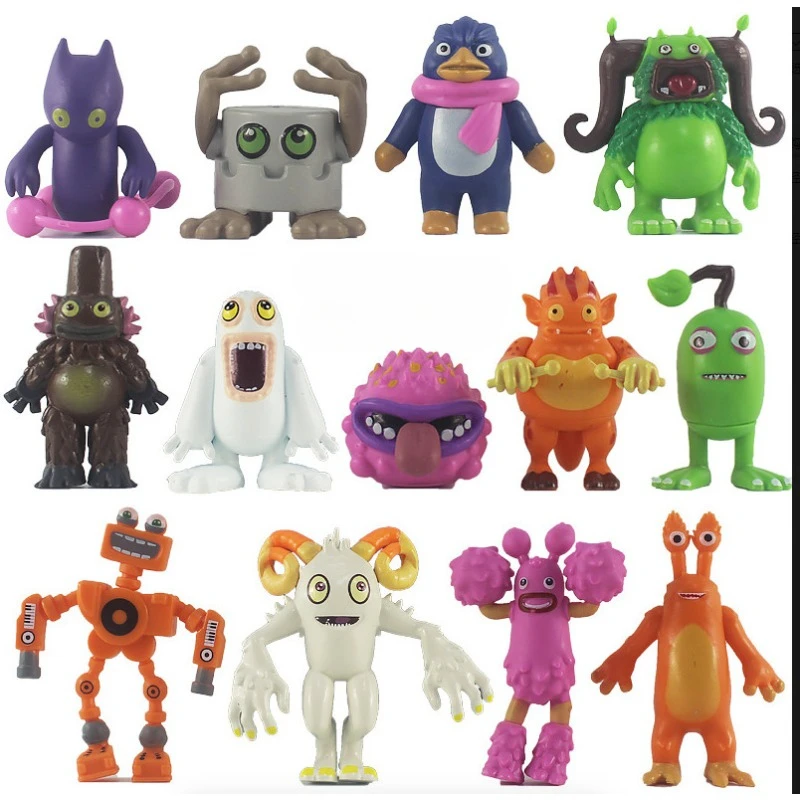 13pcs My Singing Monsters Wubbox Toys Cute Kawaii Cartoon Dolls Peluches New Year Christmas Kid Birthday Gift Toy