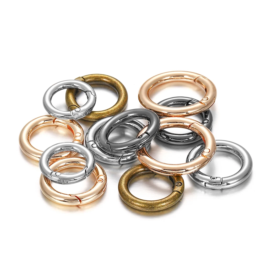 5 Stück Metall-O-Ring-Federverschlüsse, zu öffnender Karabiner, Schlüsselanhänger, Taschenclips, Haken, Hundekette, Schnallen, Verbinder für die DIY-Schmuckherstellung