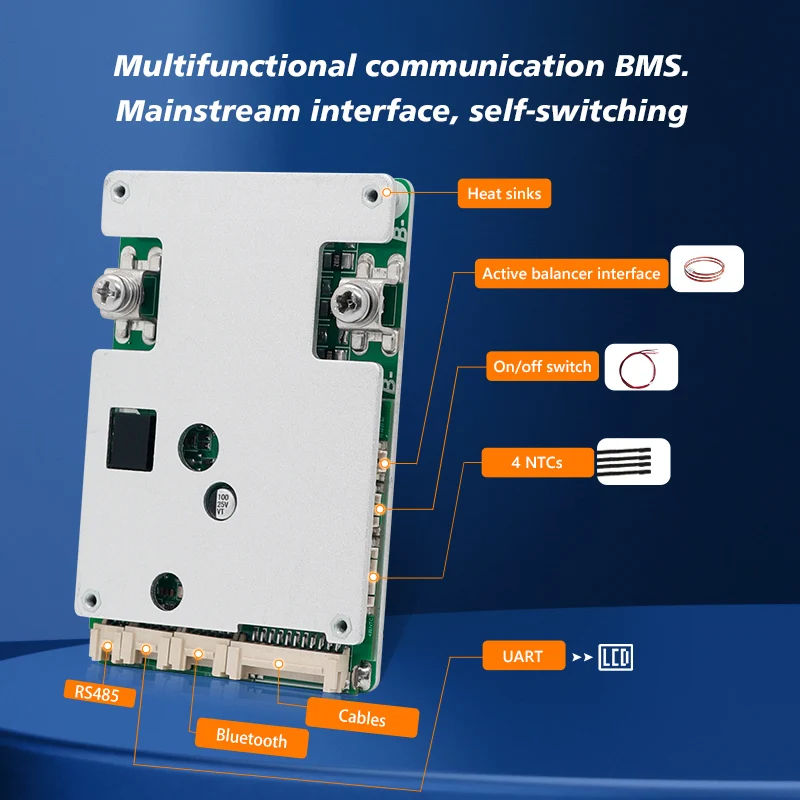 TDT Smart BMS 3S 4S 7S 8S 10S 12V 24V 36V 5A 10A 20A 30A LiFePo4 Li-Ion Battery  Pack with BT UART RS485