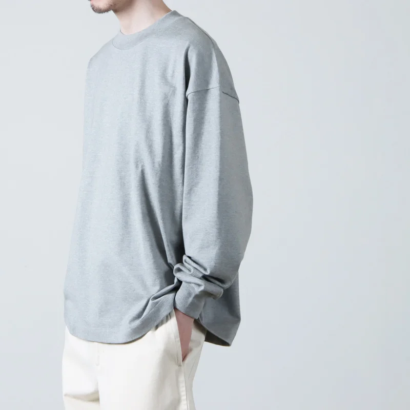 KAPTAIN SUNSHINE Long Sleeve round Neck T-Shirt Pure Cotton Youth Fashion Loose Fit Breathable Summer Top for Men And Women
