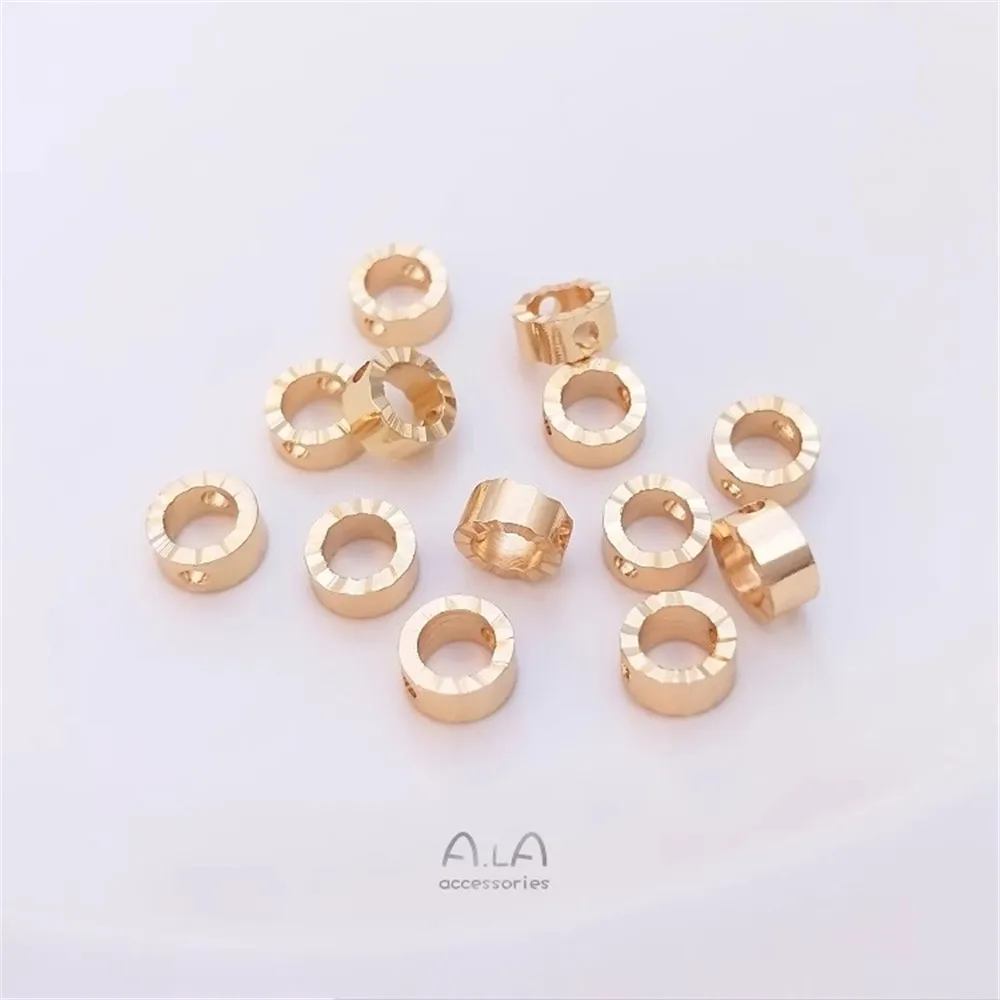 

14K Gold-filled Wavy Edge Batch Flower Bead Set Bead Hoop Handmade Bead Ring DIY Bracelet Earrings Jewelry Accessories K055