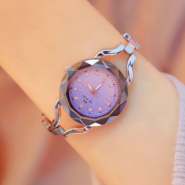 ZH41 New Fashion Women's Watch List Water Diamond Sunset Pink Dreamy Starry Sky Waterproof Quartz Watch