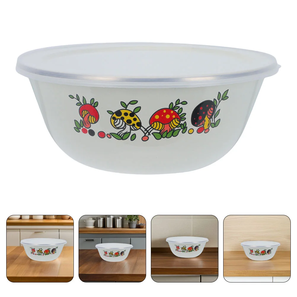 

Enamel Bowls With Clear Lid Meal Prep Bowls Flower Print Serving Plates Chinese Lunch Box To Go Containers For Freezer Fruit Cer