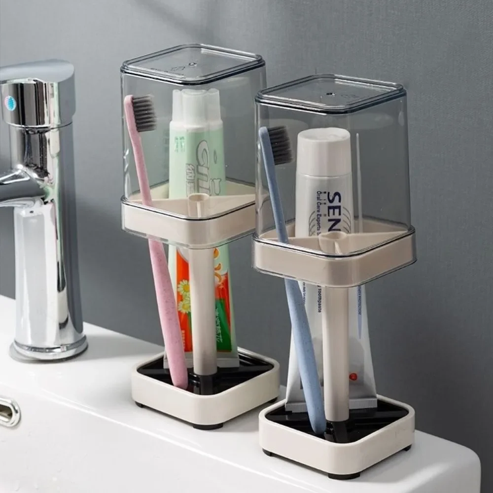 

Bathroom Dustproof Toothbrush Holder with Cover Box Toothpaste Bracket For Family Silicone toothbrush holder Men fermal shoes