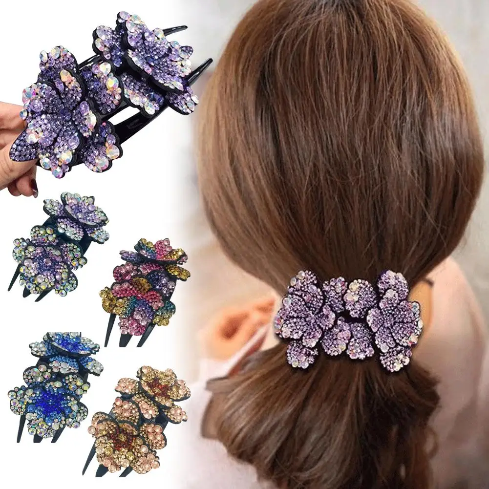 Акриловая заколка для невесты с цветком циркона