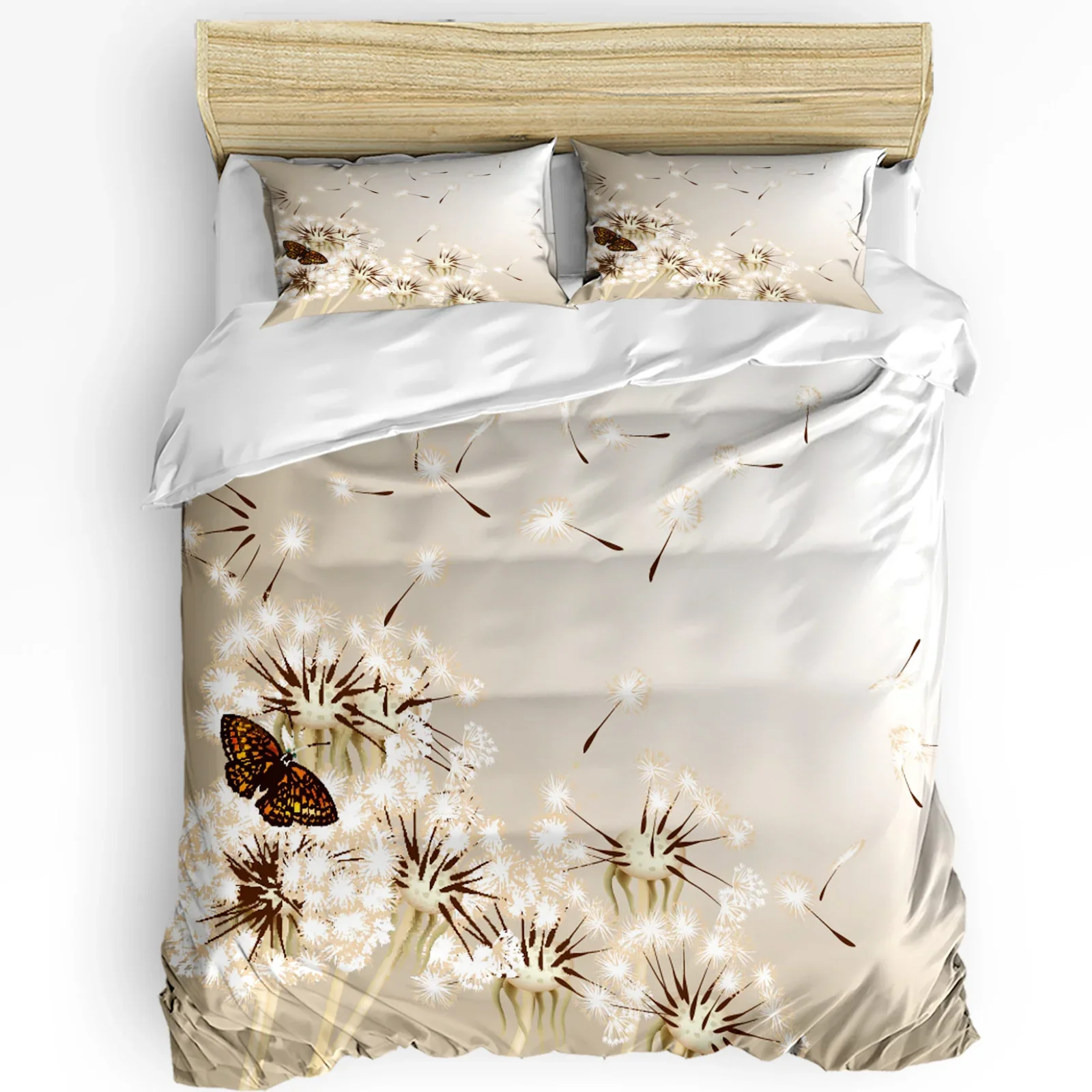 

Dandelion Flowers Black Duvet Cover Bed Bedding Set For Double Home Textile Quilt Cover Pillowcases Bedroom Bedding Set No Sheet