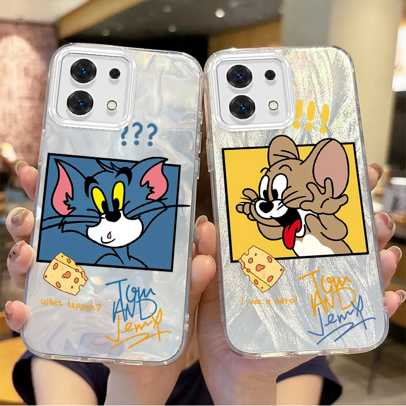 Lovely T-Tom And J-Jerry Couple Cartoon Phone Case for Redmi Note13 12 11 10 9 ProPlus 14C 13C 12C 10C 9C A2 A1 Shockproof Cover