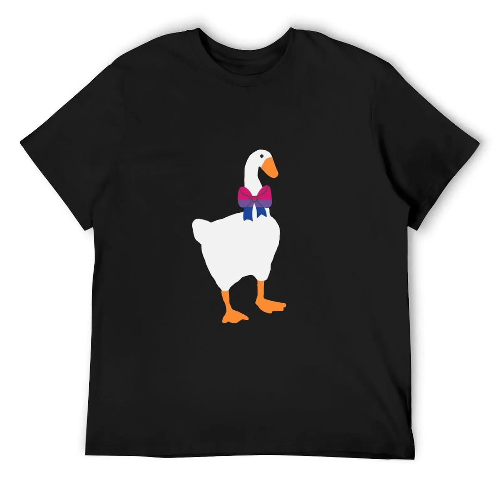 Horrible goose - Bisexual flag Ribbon T-Shirt boys animal print blanks t shirt for men