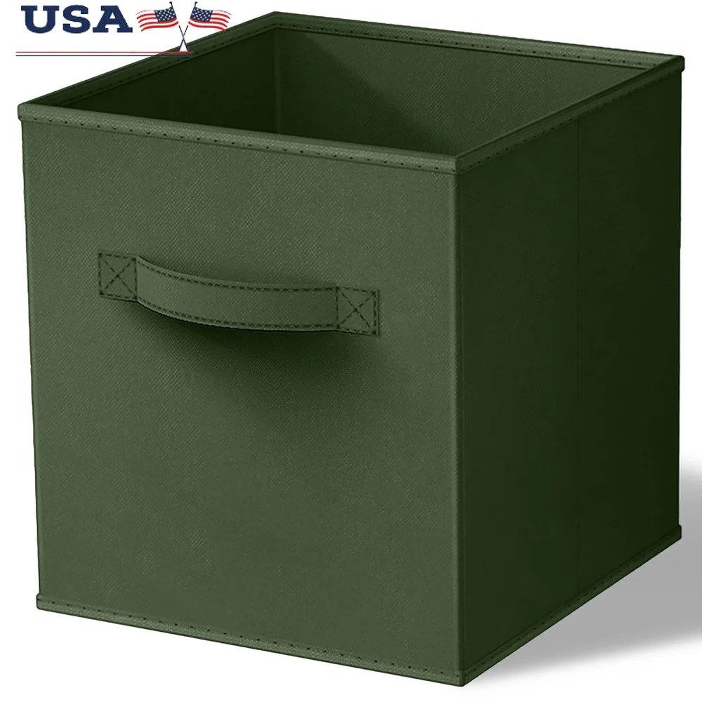 

Collapsible Fabric Storage Bin with Handles Durable Cube Organizer Toys Clothes Blankets Crafts Multifunctional Storage Solution