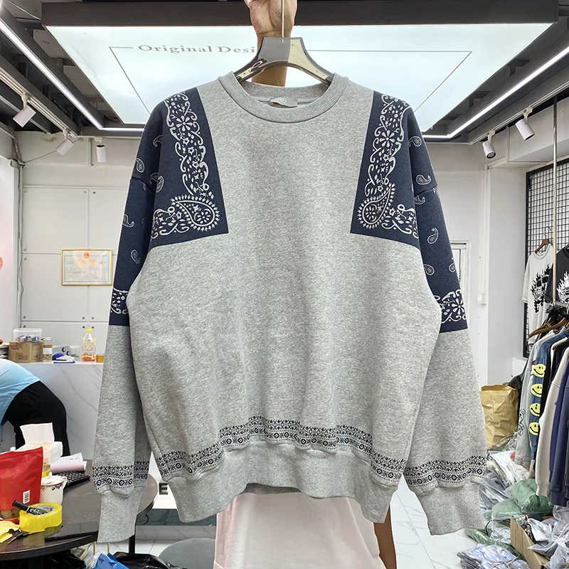 

KAPITAL MAN Cuffed Hoodie Fce Lined Oversized ex Autumn Winter Faion Print Casual round Ne Sweatirt for Youth