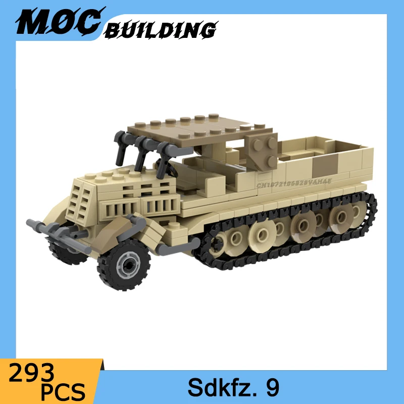 

MOC Military Series Model Building Blocks Armored Vehicle Half Track Tank DIY Assemble Bricks Collection Display Toys Xmas Gifts