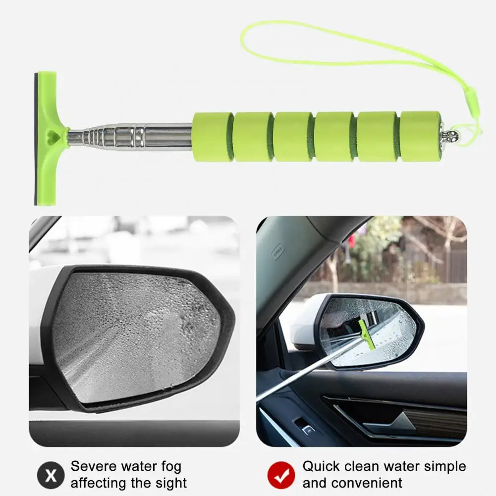 Car Rearview Mirror Wiper Compact Size for Space-saving Car Stainless Steel Telescopic Car Rearview Mirror Wiper for View