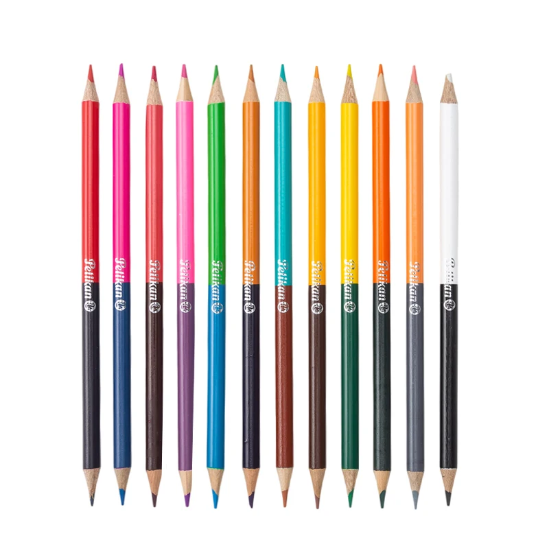 Lápis de duas cabeçadas para crianças, desenho profissional, esboço, arte pastel, estudante Premium, material de arte escolar, 24 cores