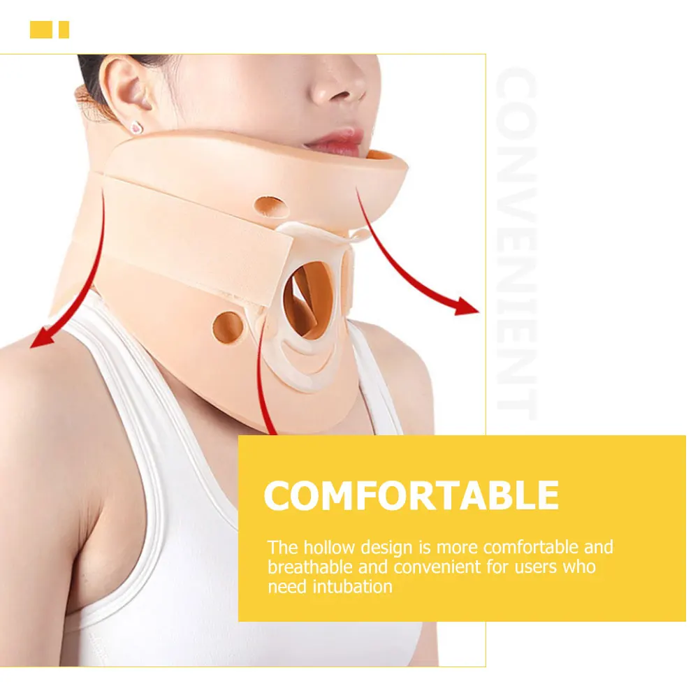 

Breathable Cervical Collar Adjustable Neck Brace High Elastic Eva Foam Hollow Design for Intubation Users Neck Support