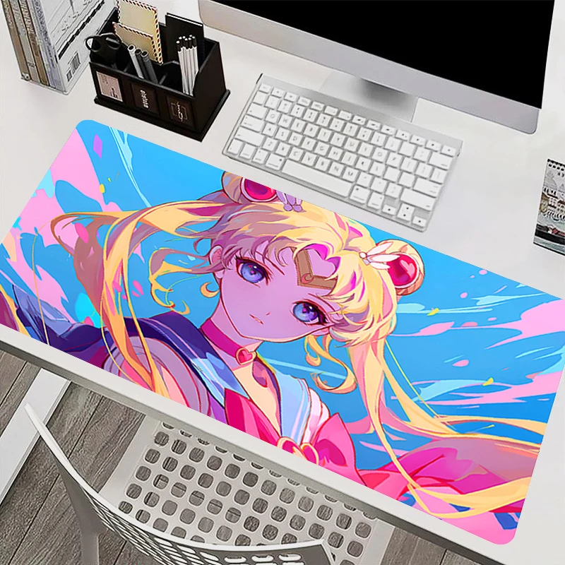 Mouse Pad Notbook PC Gamer Mouse Mat S-Sailor Moons Cute Anime Table Mat Office Computer Desk Mat NonSlip Game Extended MousePad