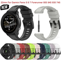 Sports Silicone Strap For Garmin Forerunner 955 22mm Watchbands Bracelet Wristbands For Forerunner 945 935 745 Fenix 5 6 Strap