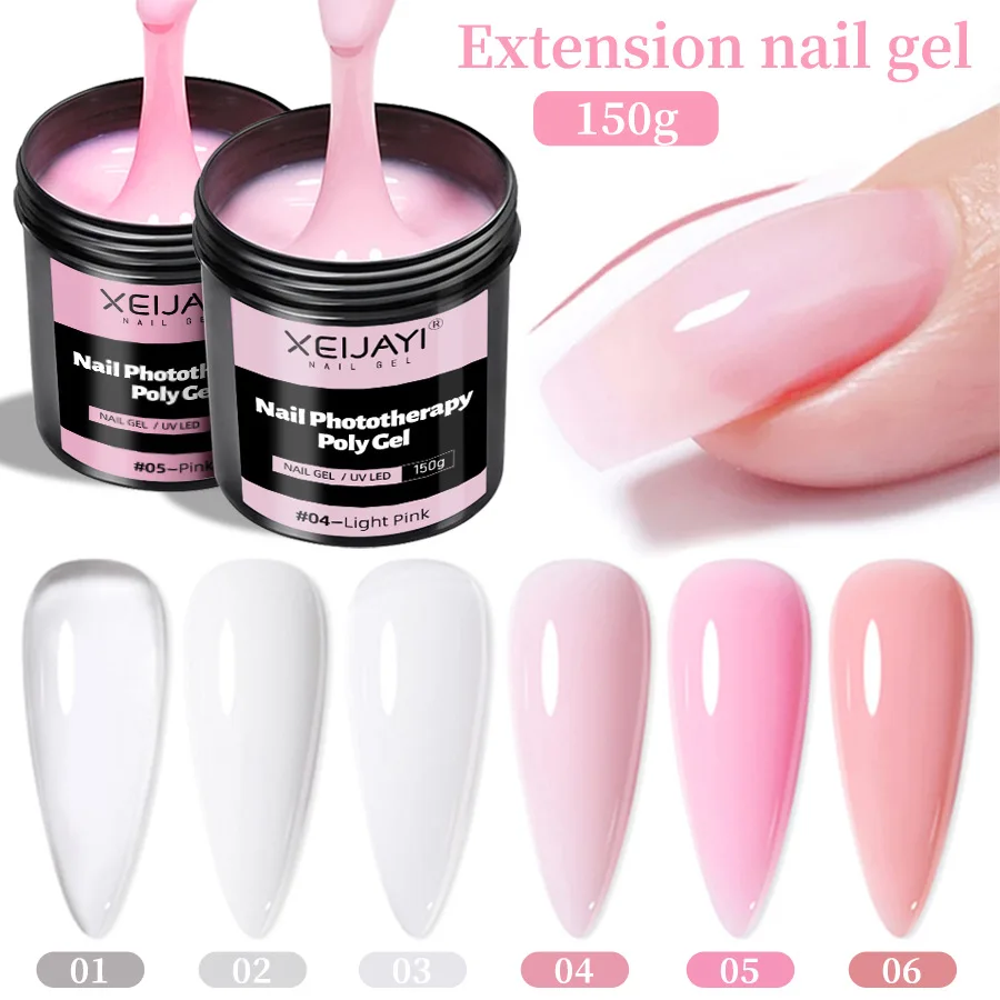 150g large capacity phototherapy extension glue UV solid paper-free tray quick extension crystal glue  Manicures