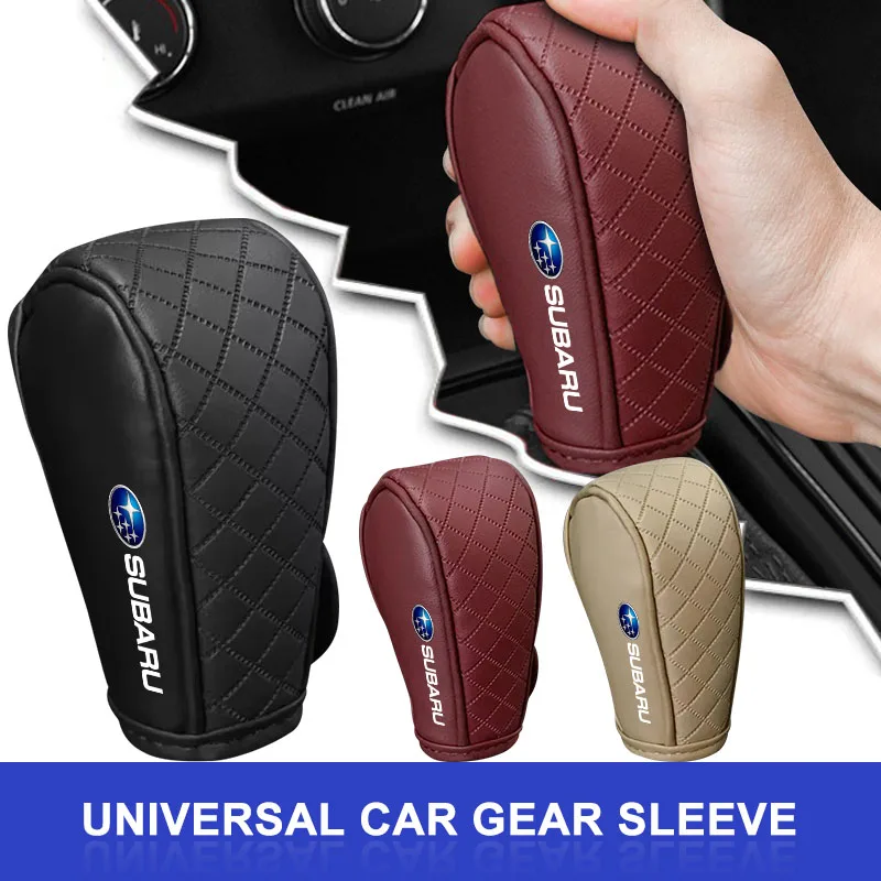 Capa de couro para alça de mudança de carro, decoração protetora para subaru impreza forester outback legado crosstrek xv leone wrx brz