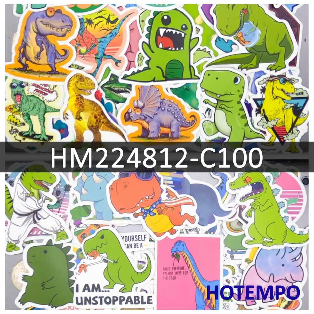 50/100Pieces Funny Animal Cartoon Dino Style Cute Dinosaurs Stickers for Phone Scrapbook Suitcase Car Guitar Laptop Sticker Toys