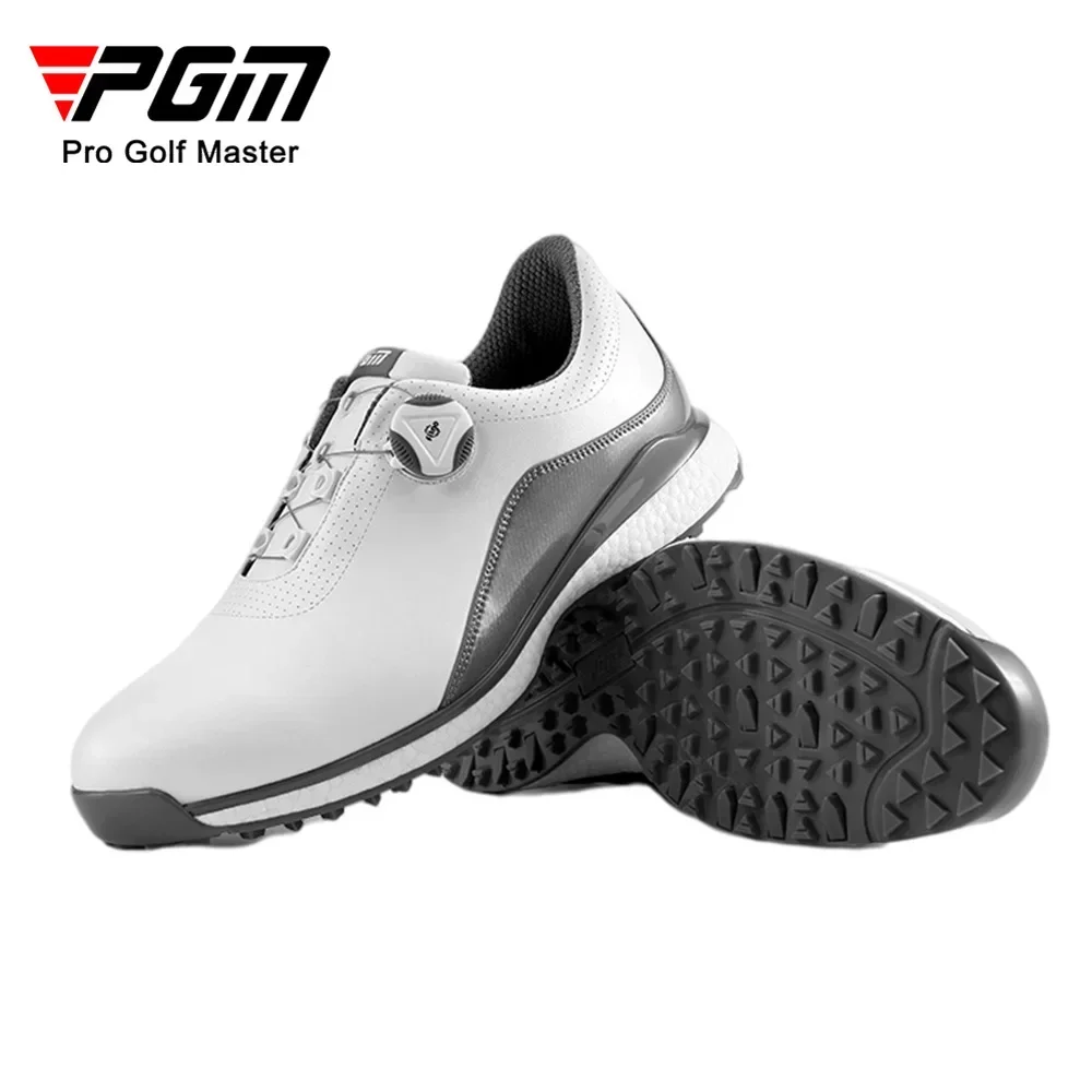 Sapatos de golfe PGM masculinos com botão de renda calçados esportivos antiderrapantes Sh oes