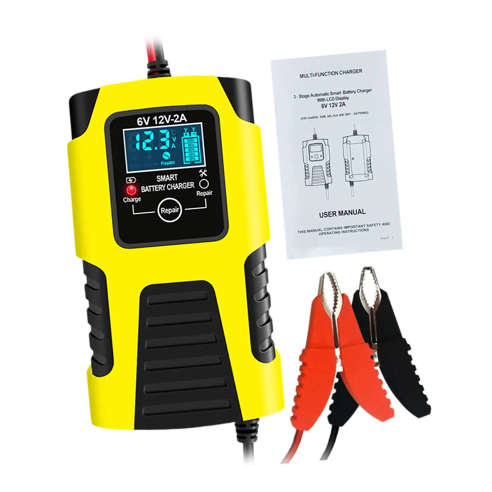 

Battery Charger Trickle Charger Battery Maintainer Automatic Charging for Agricultural Vehicles Boats Car Motorcycle Truck
