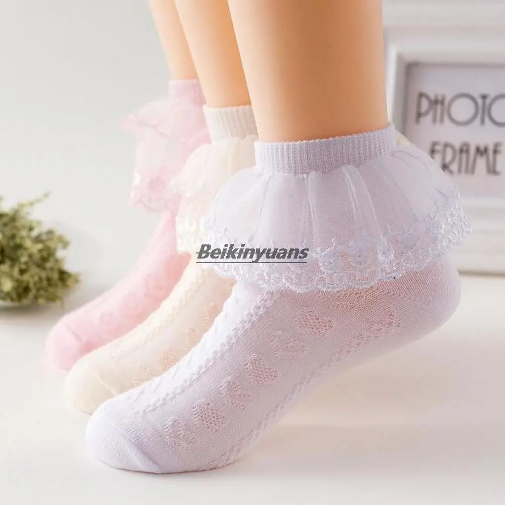 

Children's lace socks, white lace dance, baby socks, primary school socks, spring and autumn cotton socks, girls socks, girls