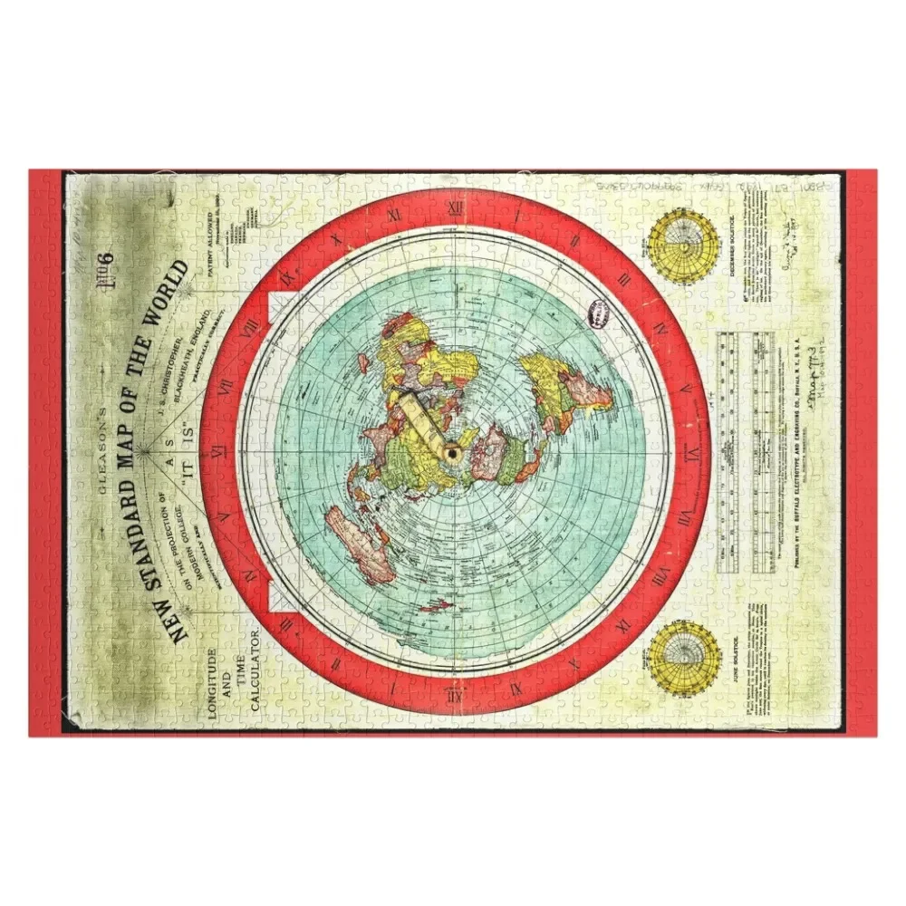 

Gleason 1892 Flat Earth Map Research Flat Earth Jigsaw Puzzle Name Wooden Toy Jigsaw Custom Iq Puzzle