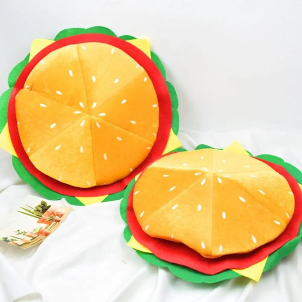 Novelty Creativity Party Hamburger Hat Cute Comfortable Decorative Fries Hat Lightweight Cartoon Caps Cosplay view 2