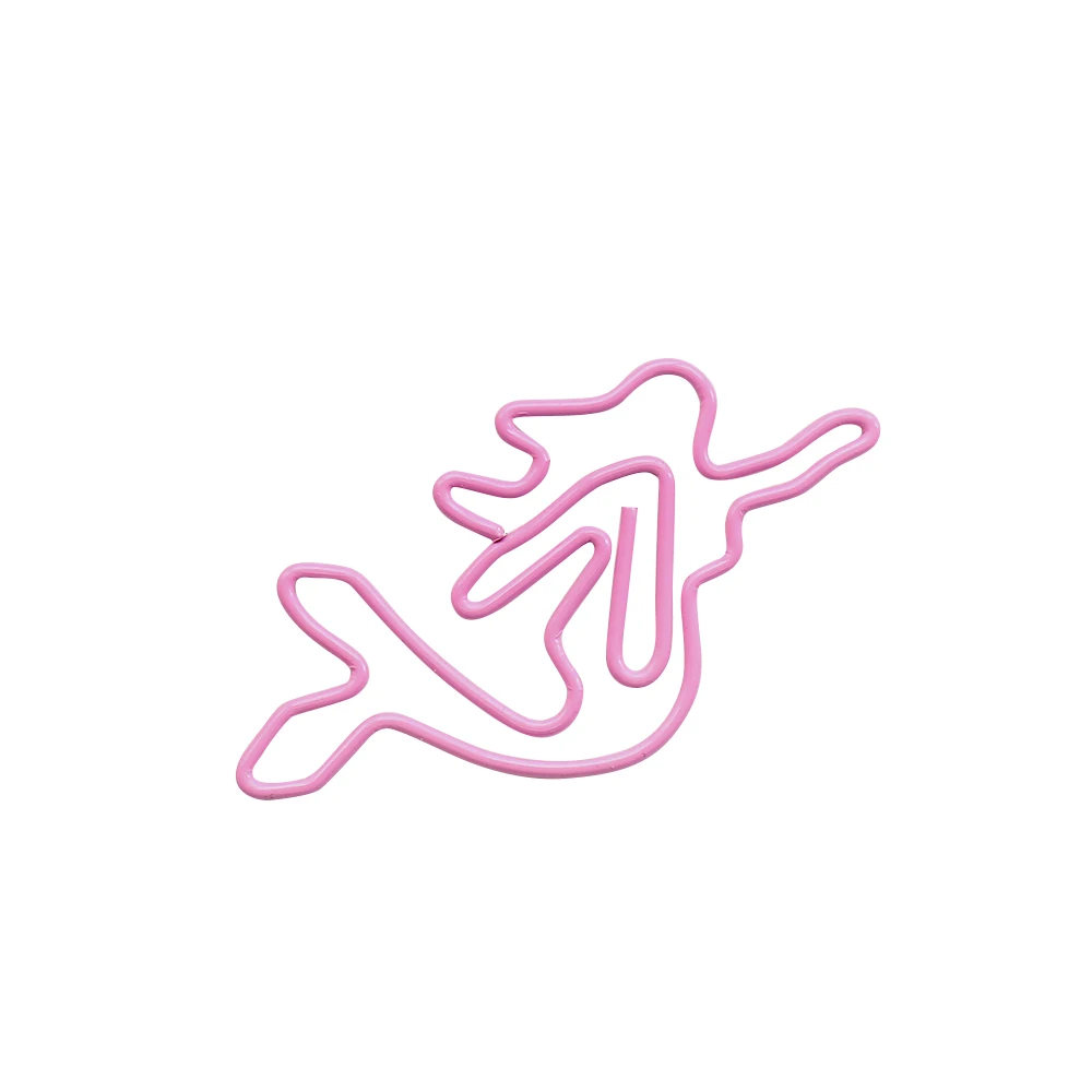 TUTU 20pcs pink Mermaid Shaped paper cilp Butler in the Home Paper Clips Great For Paper Clip Collector Office Gift
