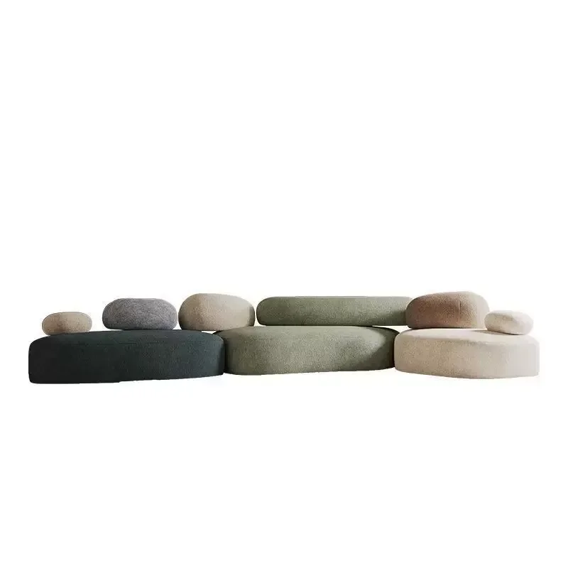 Large apartment vacuum compression pebble fabric sofa