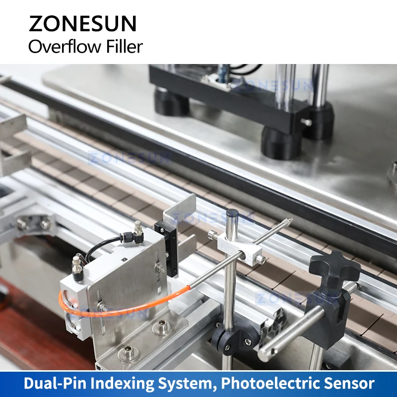 ZONESUN ZS-DTGZ400 Gravity Liquid Filling Machine For Siphon Wine Bottle Overflow Filling view 5