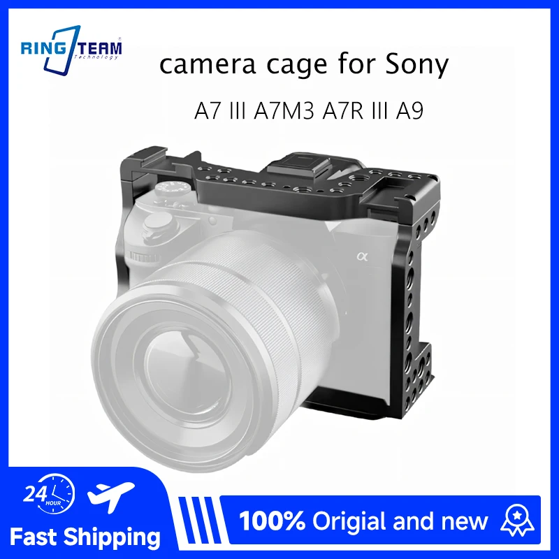 

Camera Cage for Sony A7 III A7III A7RIII A7M3 A7R3 A7M2 A7R2 A9 Aluminum Alloy Rabbit Cage with Cold Shoe Mount for Vlogging