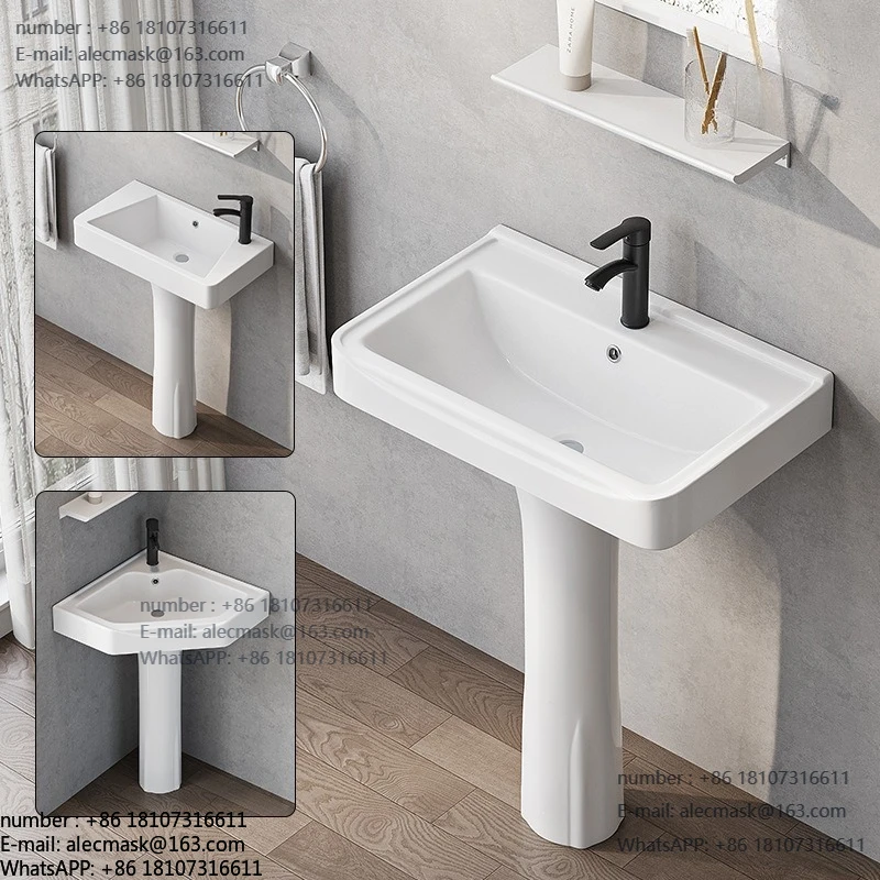 

Column basin Small apartment bathroom bathroom washbasin Ceramic square integrated left and right